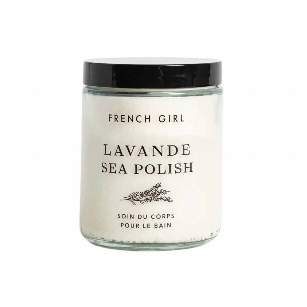 NEW FRENCH GIRL organic hydrating lavender body scrub in white